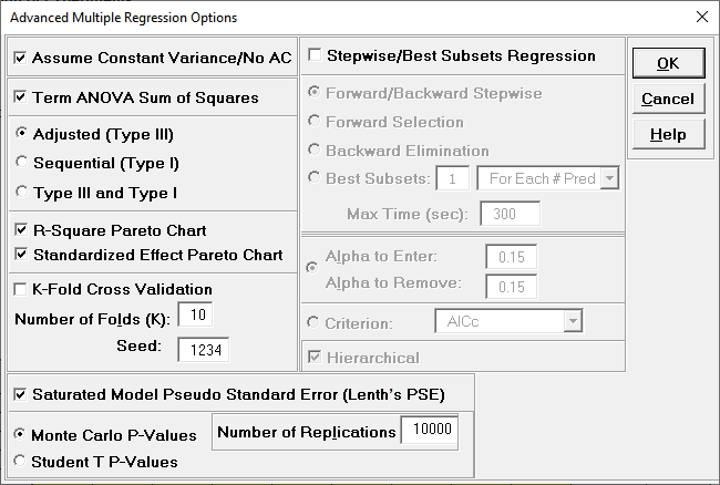 Advanced multiple Regression for Average Options